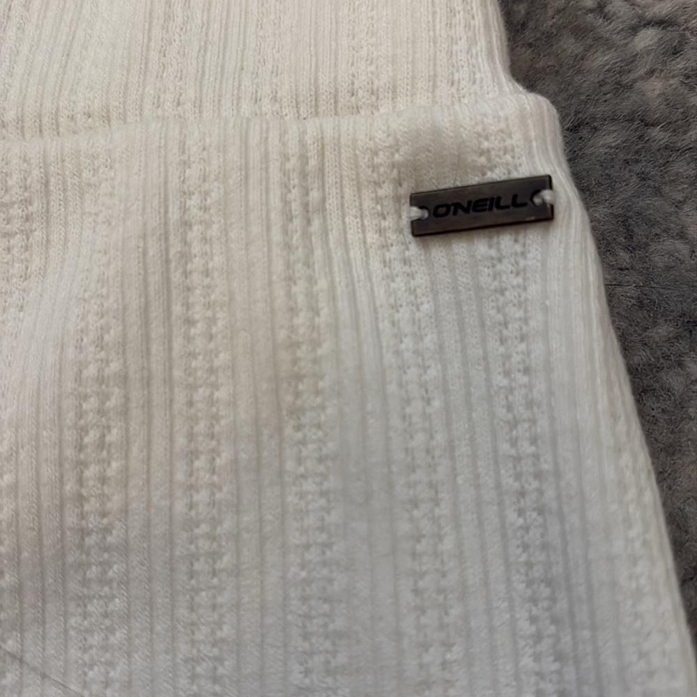 NWOT! O’Neill White Ribbed Lounge Beach Shorts, SZ XS - Picture 3 of 4